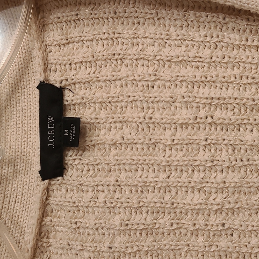 J. Crew Cream Chunky Knit Button-Front Cardigan - Picture 4 of 6